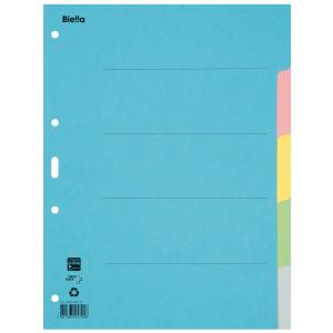 Register Karton A4 5-teilig blanko farbig, Biella-Nr. 0461405.00