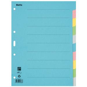 Register Karton A4 10-teilig blanko farbig, Biella-Nr. 0461410.00