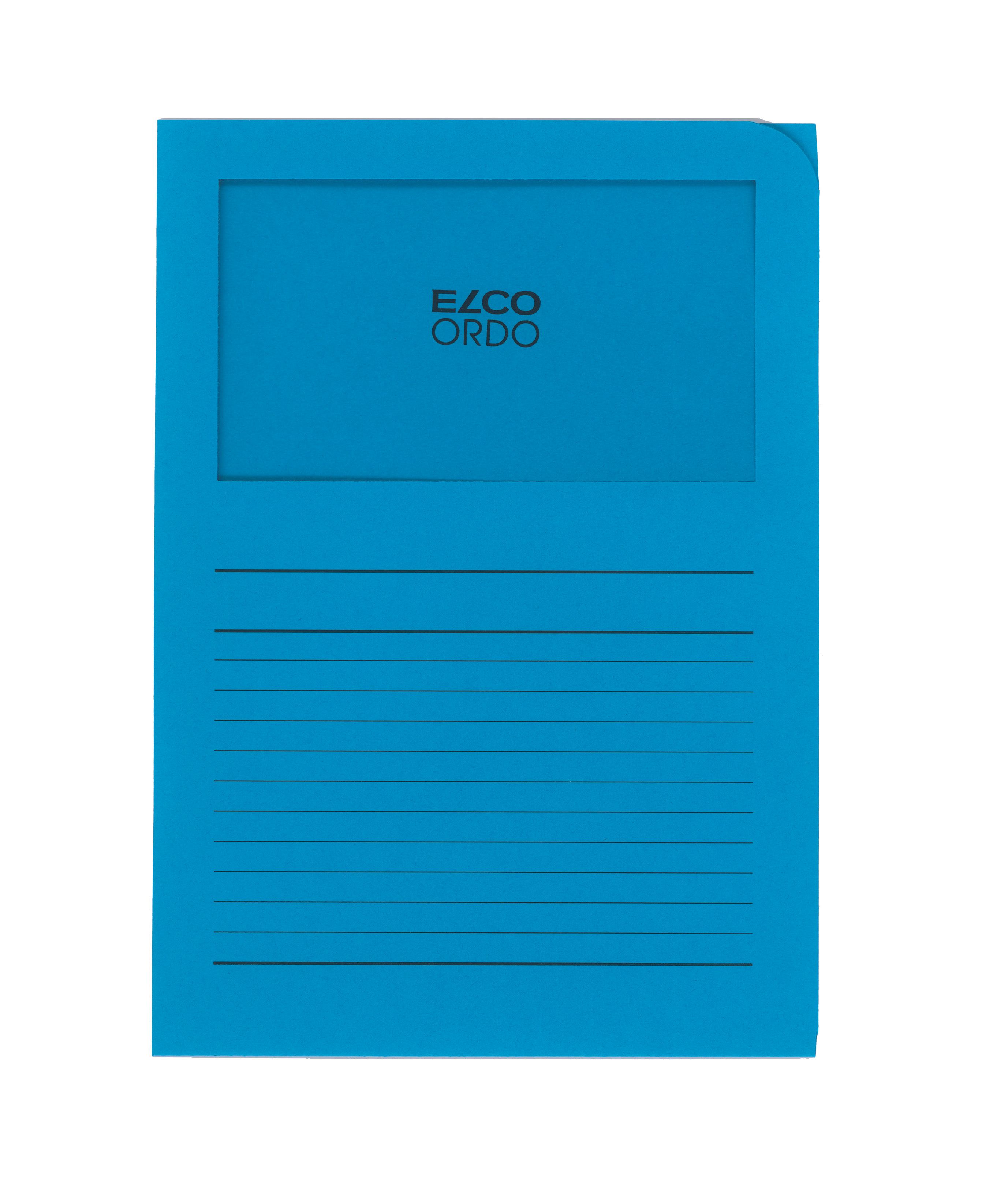 Elco Ordo Classico A4 intensivblau mit Fenster, Beutel à 10 Stück, Nr. 73695-32