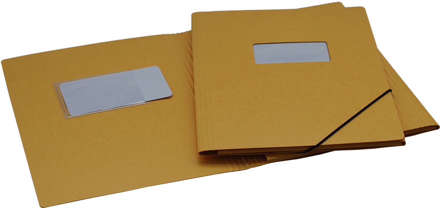 Erola Gummibandmappe A4 mit Fenster gelb mit 3 Klappen, Nr. 33299f