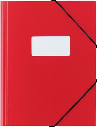 Erola Gummibandmappe A4 mit Fenster rot mit 3 Klappen, Nr. 33299f
