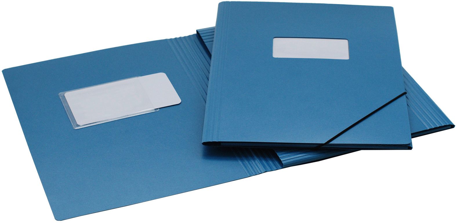 Erola Gummibandmappe A4 mit Fenster blau mit 3 Klappen, Nr. 33299f