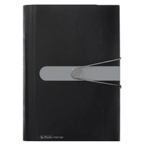 Herlitz Fächermappe A4 PP schwarz 12 Fächer mit Tabs