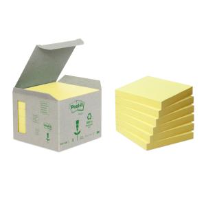 Post-it Green Notes 76 x 76 mm Gelb Karton mit 6 Block à 100 Blatt, Nr. 654