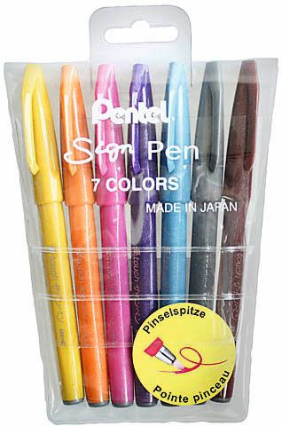 Pentel Brushpen Sign Pen 7-er Set SPEZIALBESTELLUNG!!!