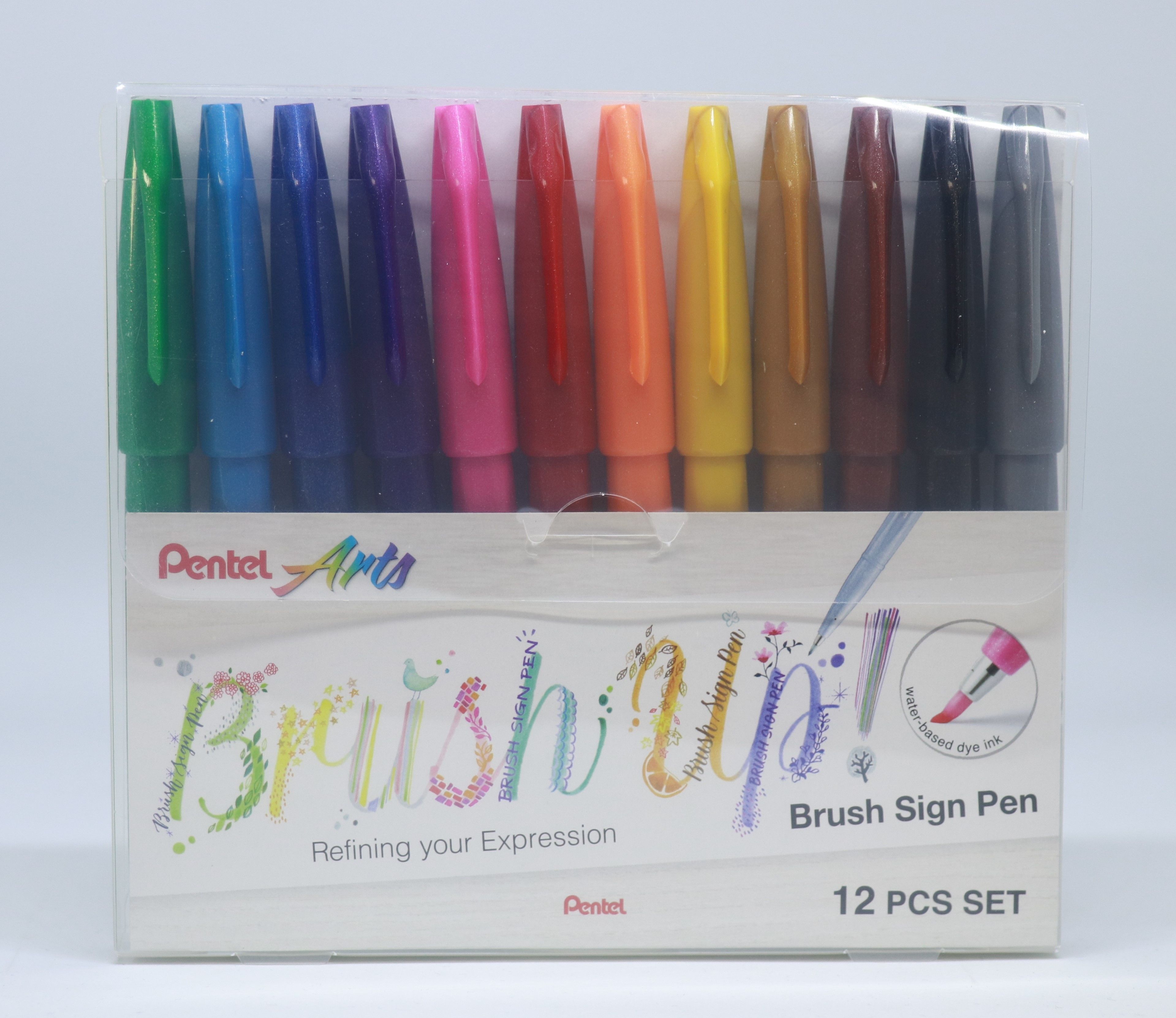 Pentel Brushpen Sign Pen 12-er Set Grundfarben