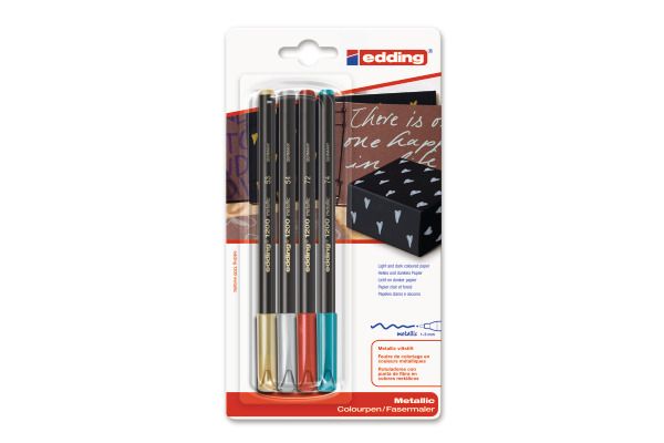 Fasermaler edding 1200 Metallic Blister mit 4 Farben