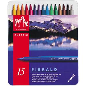 Caran D'ache Fibralo Fasermalstifte Metallschachtel mit 15 Farben
