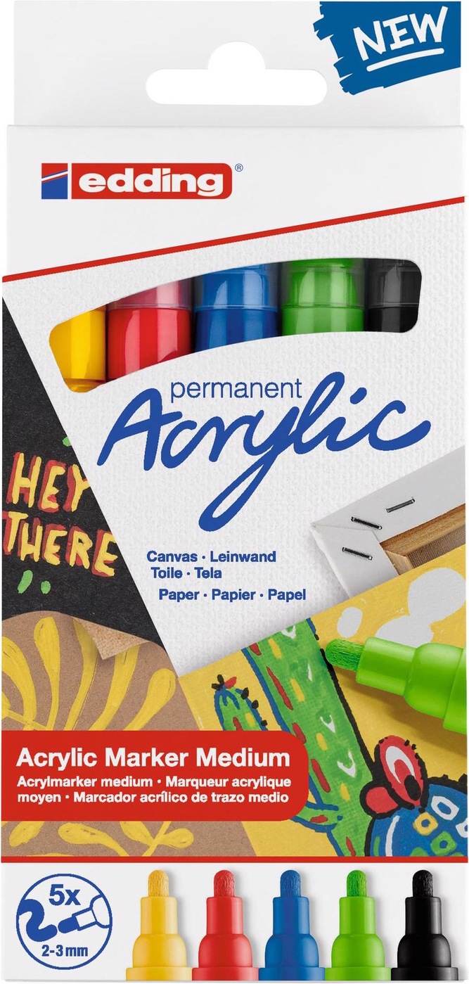 Acrylmarker edding 5100 5er Etui Basic, 2-3 mm SPEZIALBESTELLUNG!!!