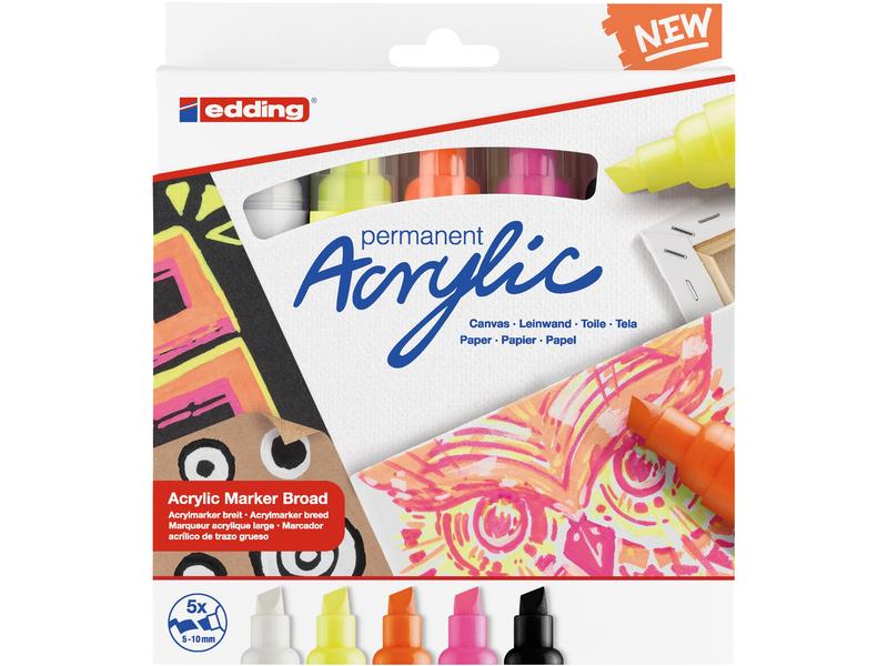Acrylmarker edding 5000 5er Etui Neon, 5-10 mm SPEZIALBESTELLUNG