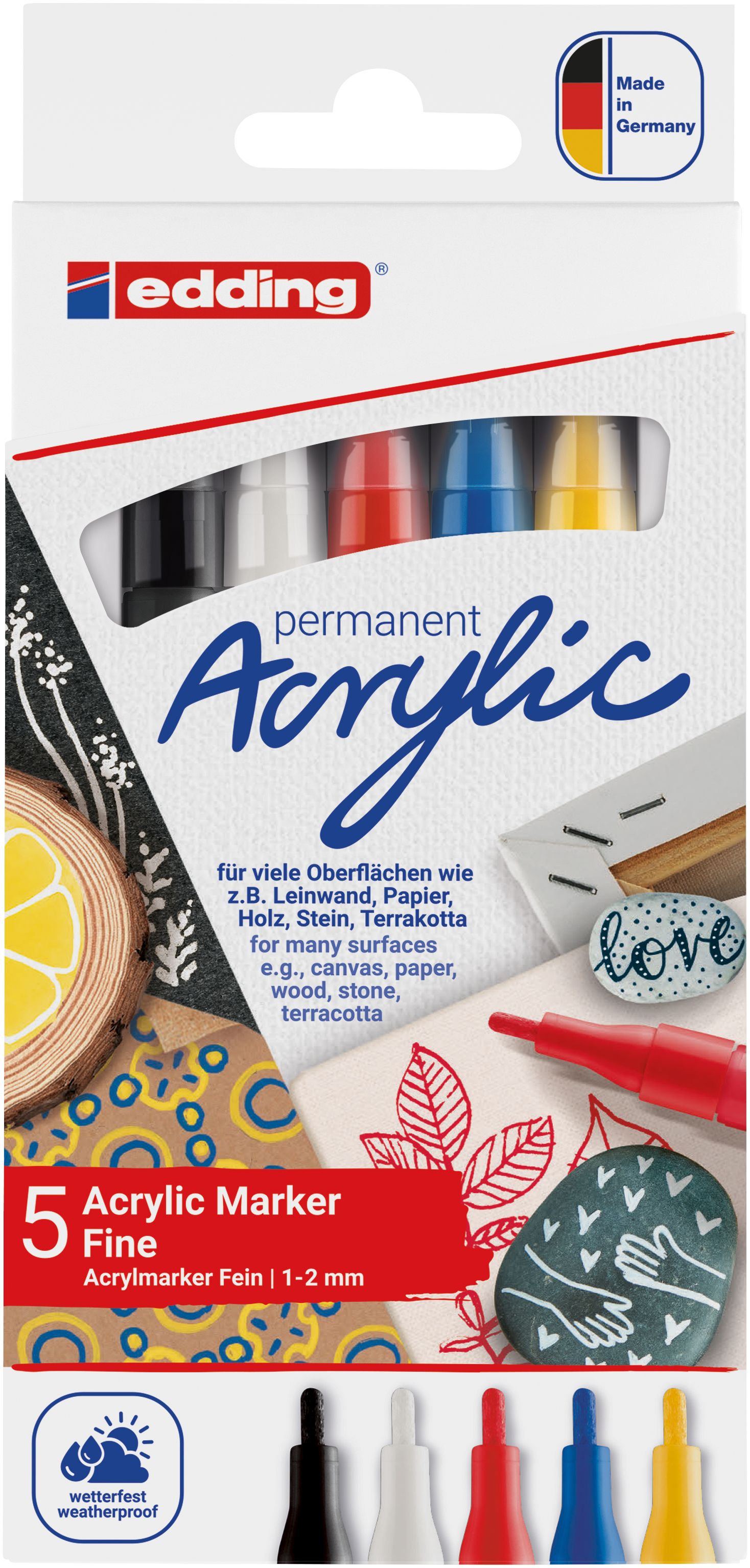 Acrylmarker edding 5300 5er Etui Fine Stone, 1-2 mm SPEZIALBESTELLUNG!!!