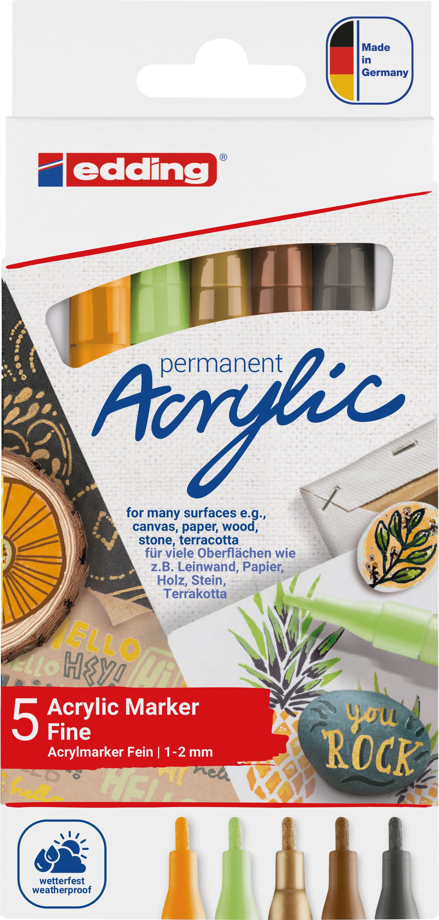 Acrylmarker edding 5300 5er Etui Nature, 1-2 mm SPEZIALBESTELLUNG!!!