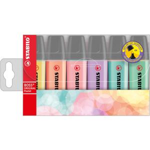 Textmarker Stabilo Boss Pastellfarben Etui mit 6 Farben