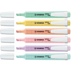 Textmarker StabilOswing cool Pastellfarben, Etui mit 6 Farben