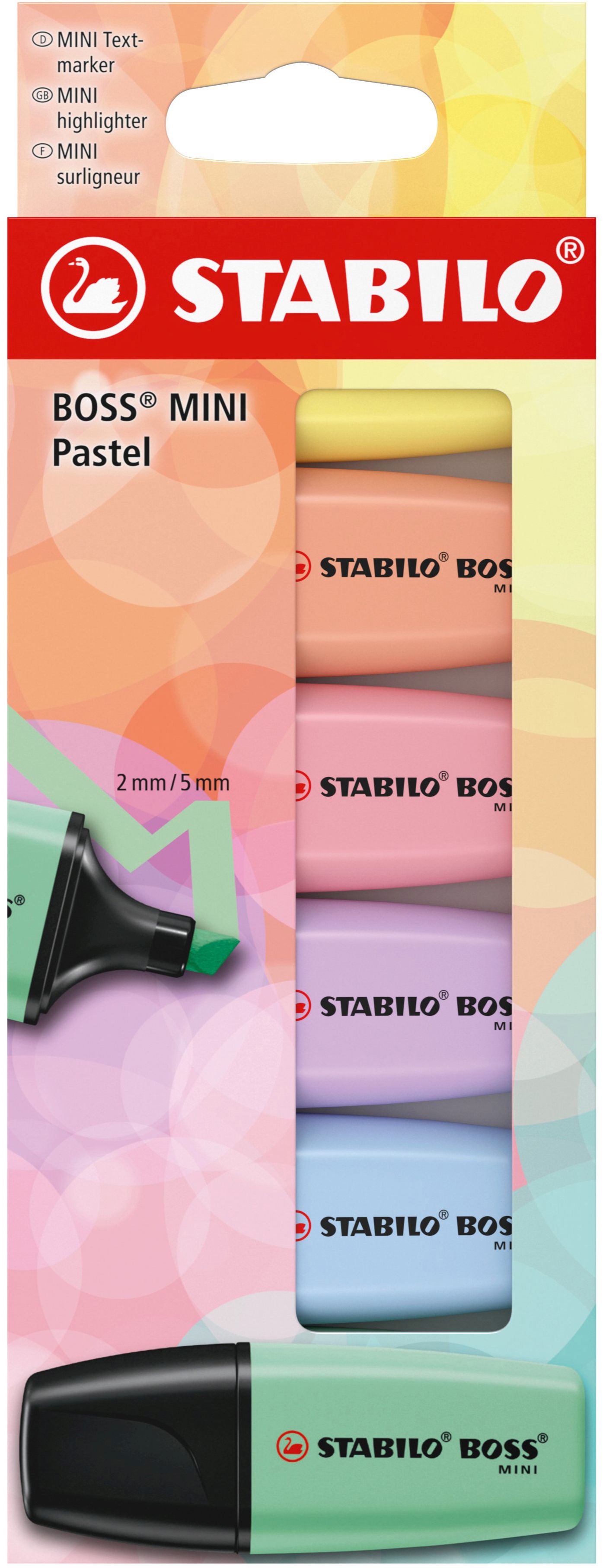 Textmarker Stabilo Boss mini Pastell Etui mit 6 Farben
