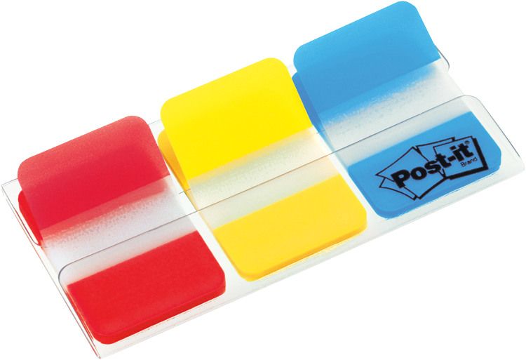 Post-it Index strong, 25,4 x 38 mm Nr. 686, Set mit: rot, gelb, blau