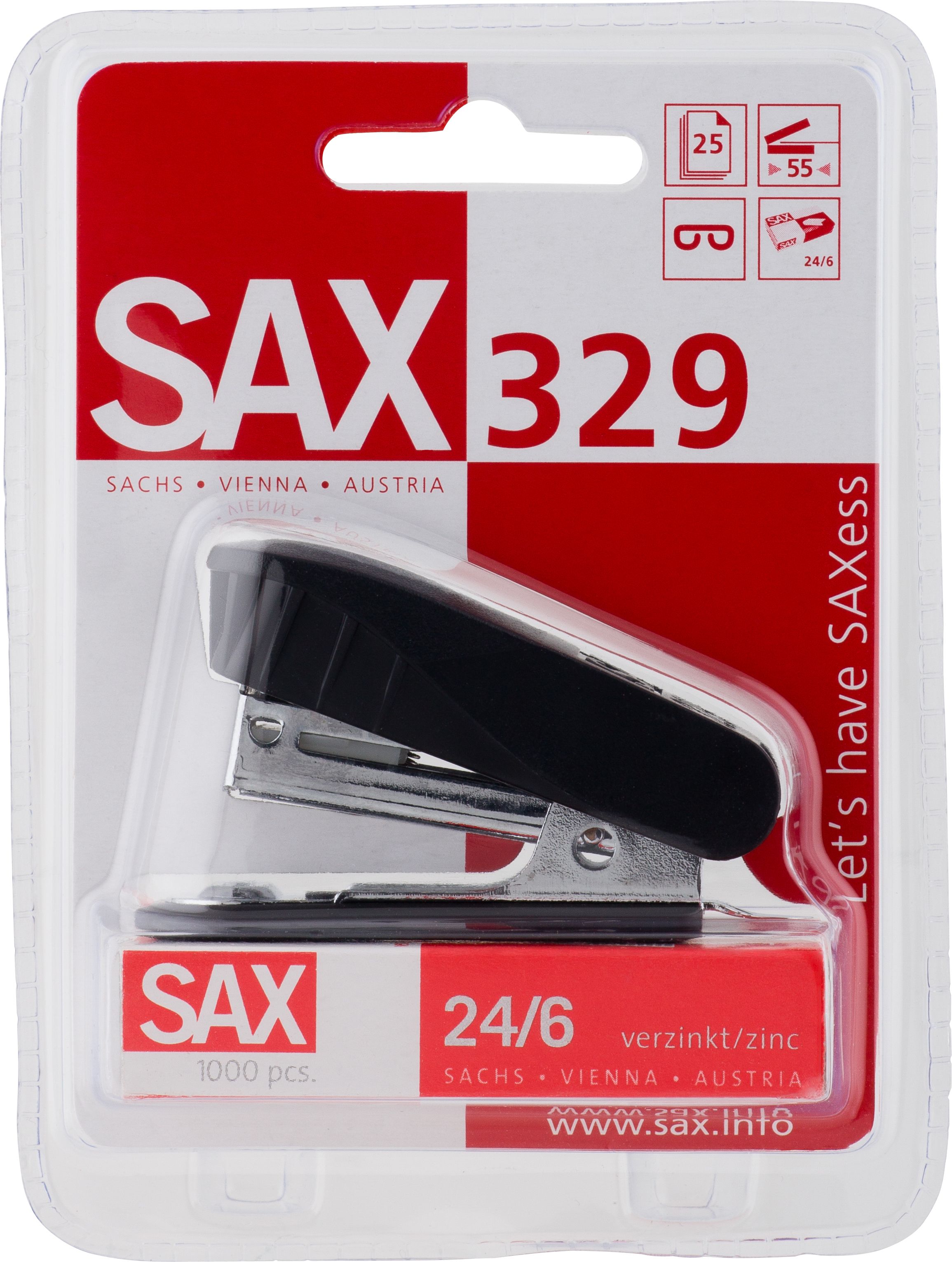 Heftapparat Sax Mini 329 schwarz inkl. Klammerentferner