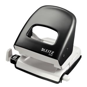 Locher Leitz 5008, schwarz Stanzvermögen 3,0 mm mit Anschlagschiene