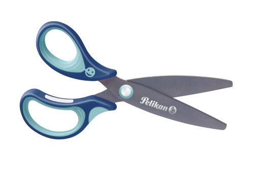 Kinderschere Pelikan Griffix blau runde Spitze Linkshänder