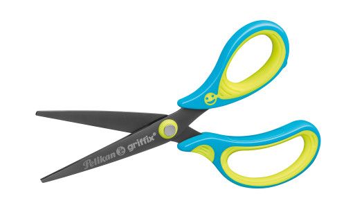 Kinderschere Pelikan Griffix Neon Fresh Blue, Spitze Linkshänder