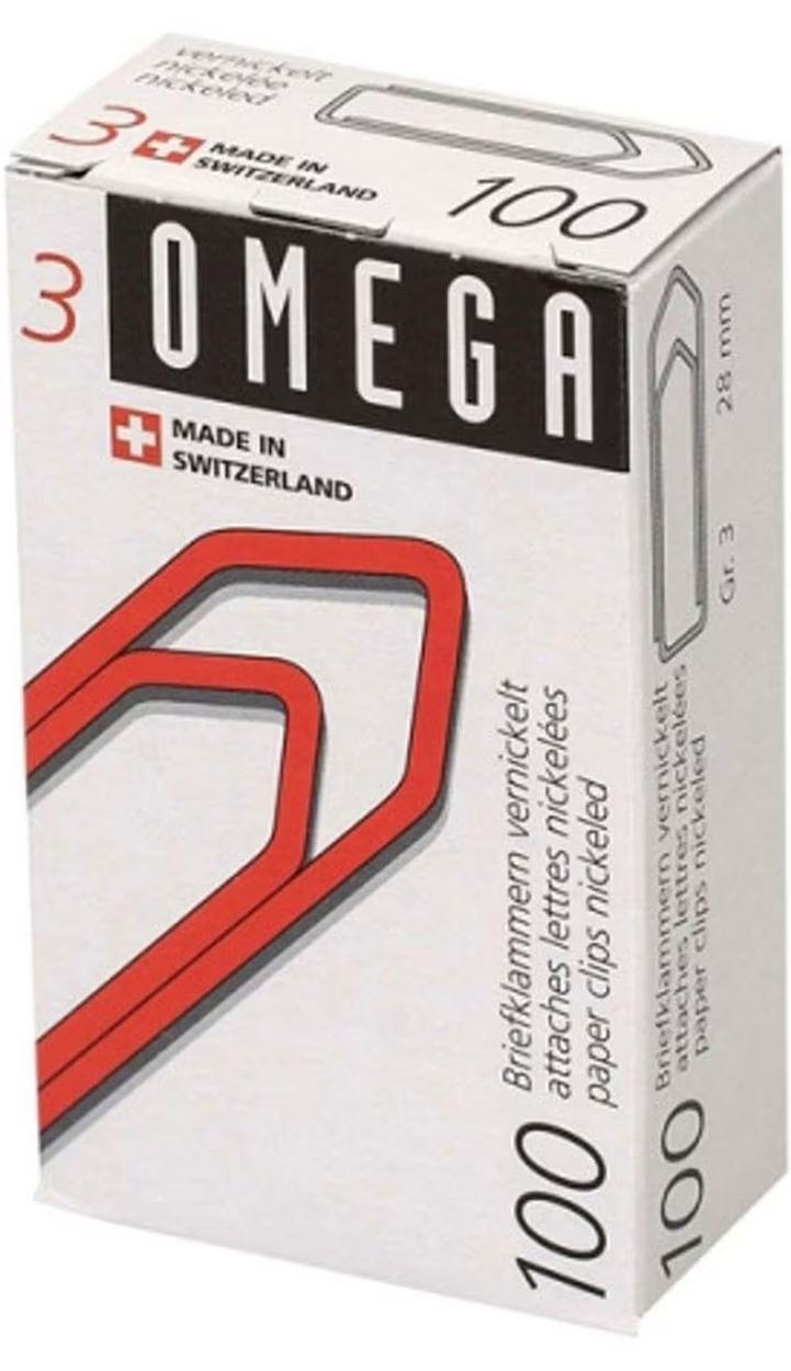 Büroklammern Omega Gr. 3, 28 mm Swiss Made, Schachtel à 100 Stück