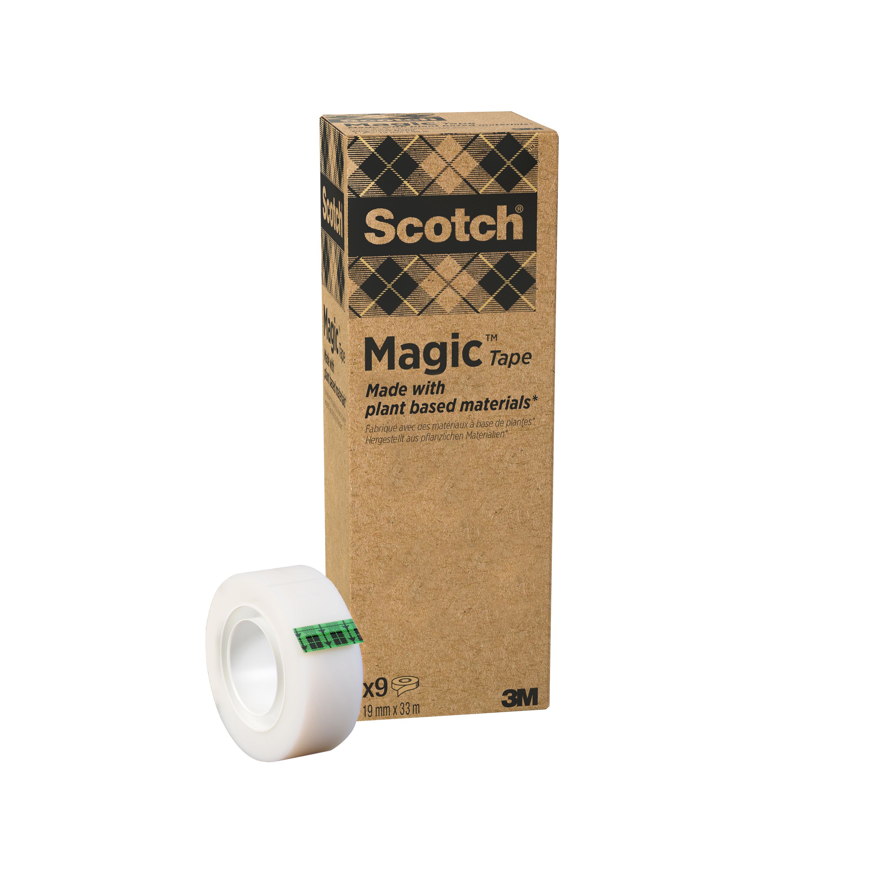 Scotch Magic 900 Klebeband Recycling beschriftbar, 19 x 33 mm, Box à 9 Stk.
