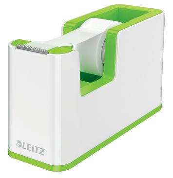 Tischabroller Leitz Wow Duo Colour weiss-grün, inkl. Klebeband 19 x 33 m