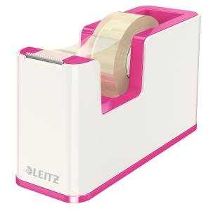 Tischabroller Leitz Wow Duo Colour weiss-pink , inkl. Klebeband 19 x 33 m