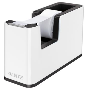 Tischabroller Leitz Wow Duo Colour weiss-schwarz, inkl. Klebeband 19 x 33 m