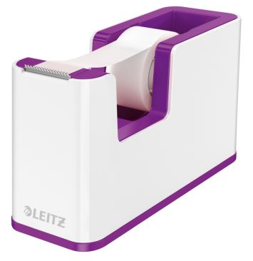 Tischabroller Leitz Wow Duo Colour weiss-violett, inkl. Klebeband 19 x 33 m