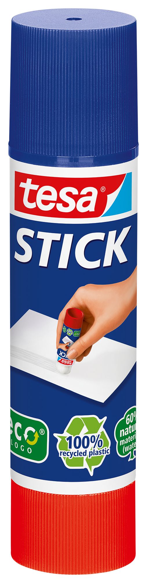 Klebestift Tesa Stick ecoLogo 20 g aus 100 Prozent Recycling Kunststoff