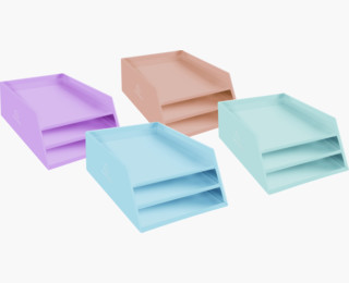 Exacompta Aquarel Briefablage A4+ Set à 4 Stück assortiert SPEZIALBESTELLU