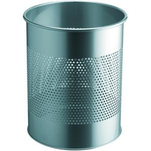 Papierkorb Durable Metall rund 15 Liter Masse: 315 x 260 mm, silbermetallic