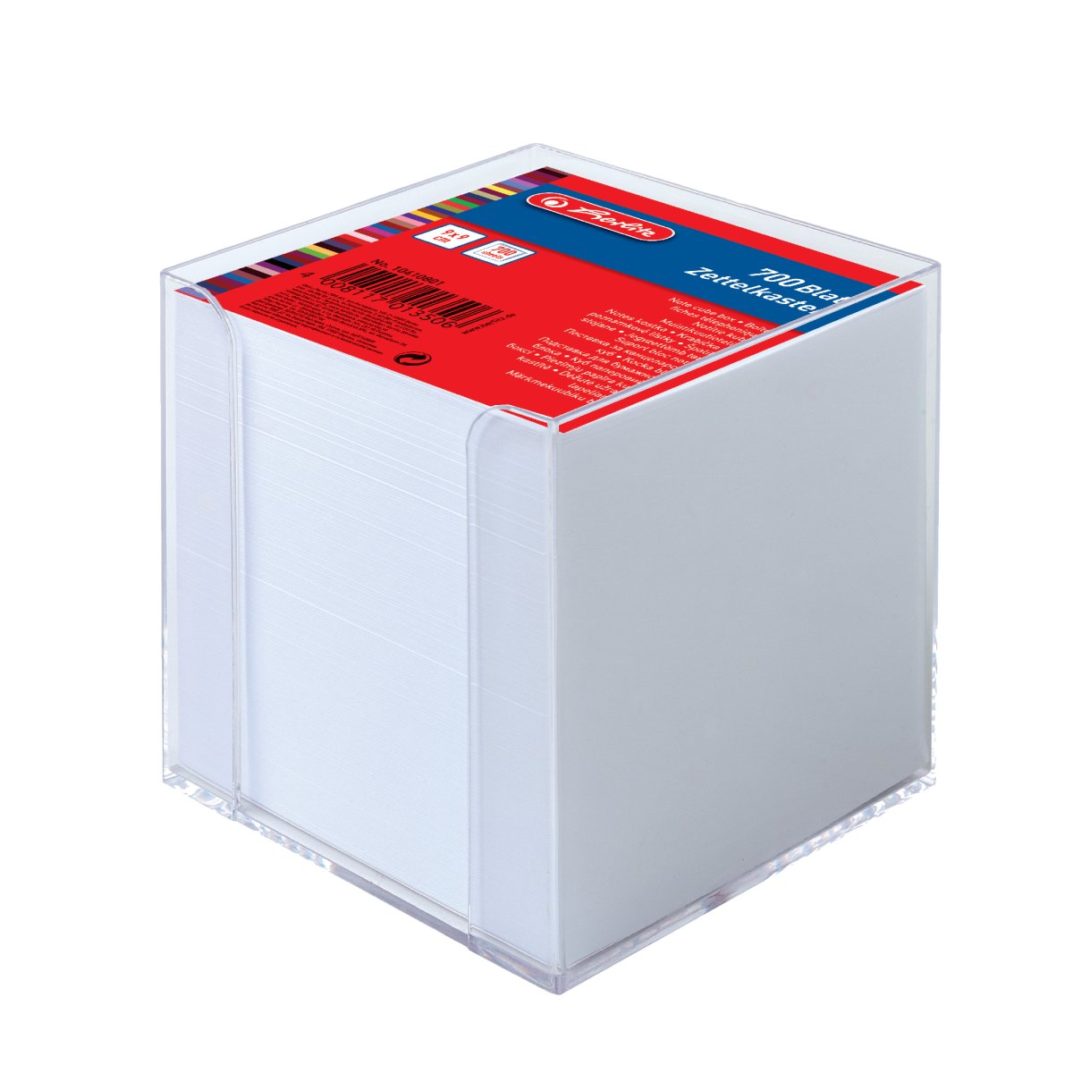 Herlitz Zettelkasten transparent Papier weiss 9 x 9 x 9 cm 80 gm2