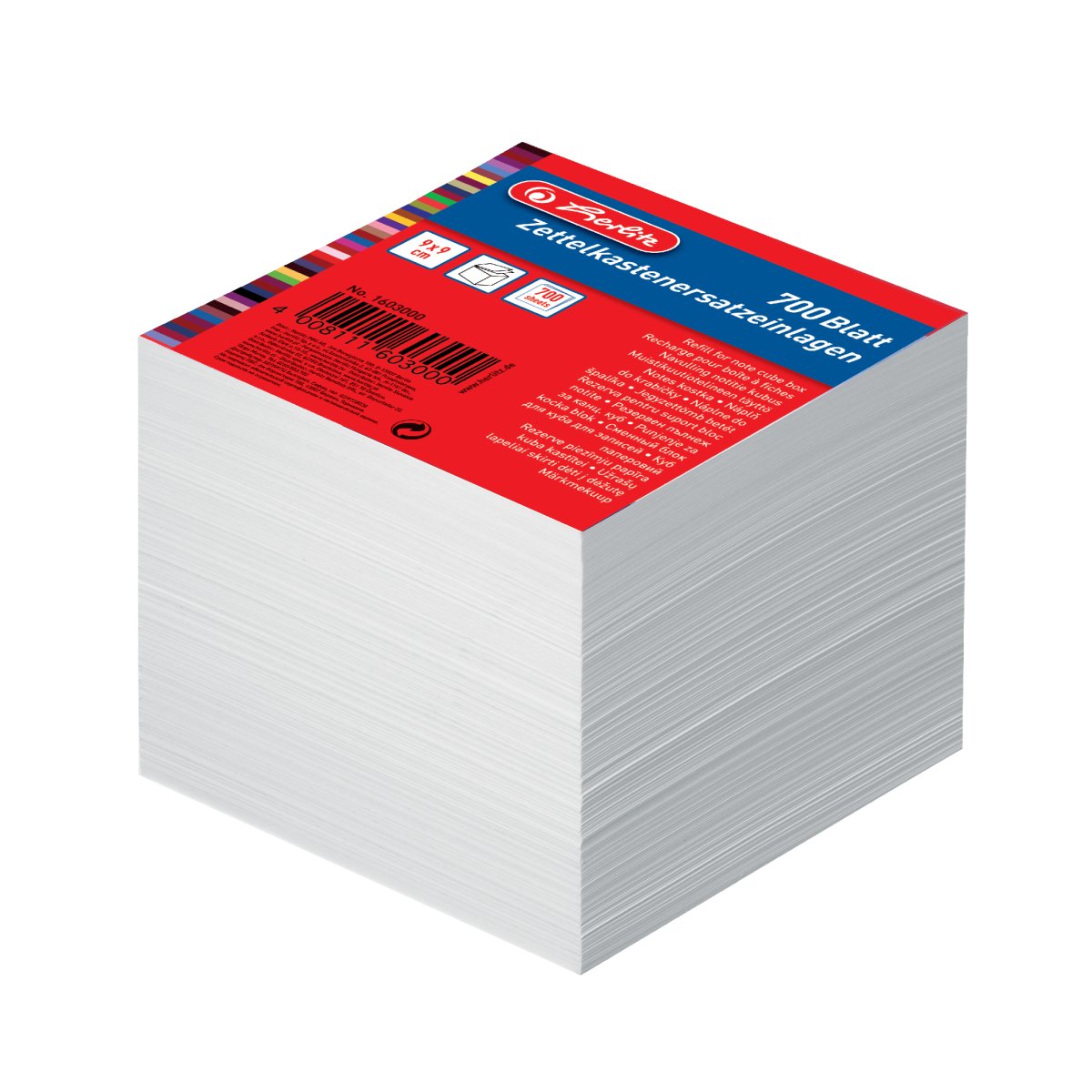 Herlitz Ersatzzettel zu Zettelbox Papier weiss, 80 gm2, 700 Blatt