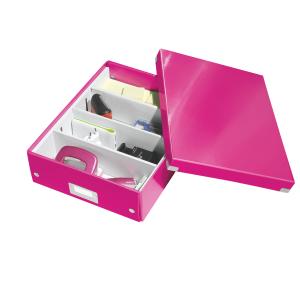 Leitz Click & Store Organisationsbox pink mit 3 flexiblen Trennwände SPEZI