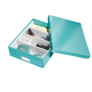 Leitz Click & Store Organisationsbox eisblau mit 3 flexiblen Trennwände SPEZI