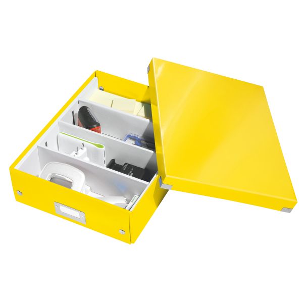 Leitz Click & Store Organisationsbox gelb mit 3 flexiblen Trennwände SPEZI