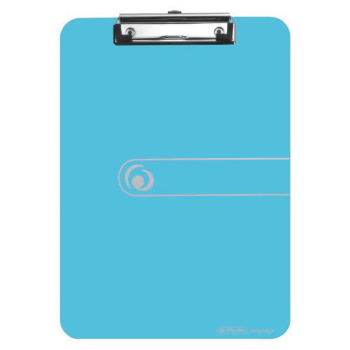 Herlitz Klemmbrett A4 transparent blau aus Polystyrol Kunststoff