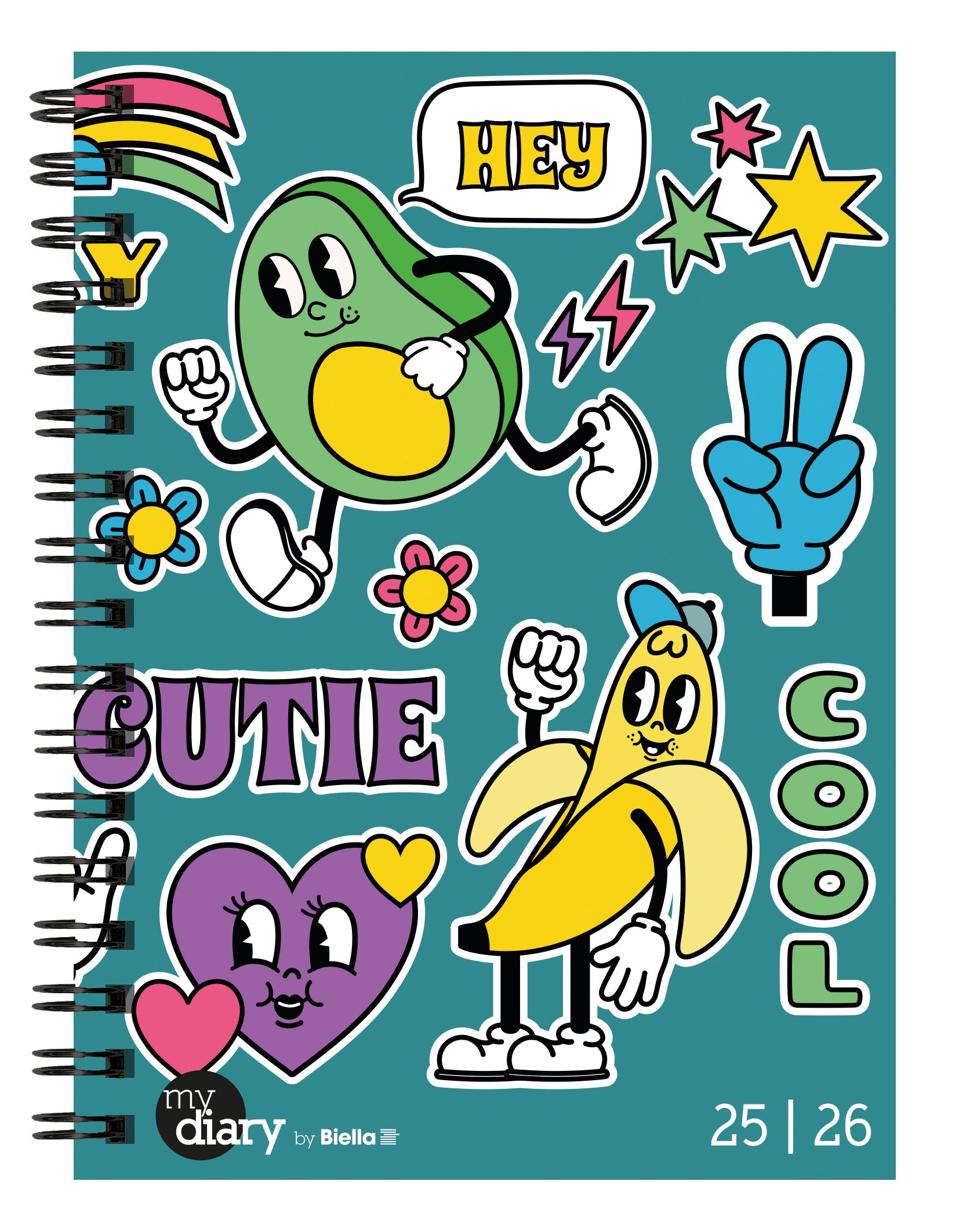 Schüleragenda mydiary 12 x 16,5 cm 3 1/2 Tage pro Seite, Wire-O, Comic
