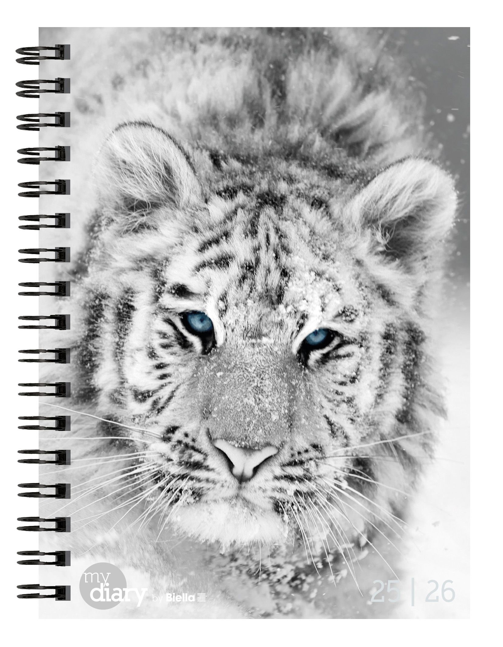 Schüleragenda mydiary 12 x 16,5 cm 3 1/2 Tage pro Seite, Wire-O Black&White