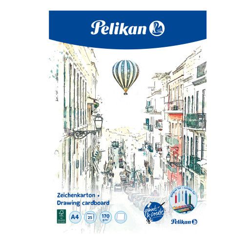 Pelikan Zeichenkarton A4 170 gm2 weiss Block mit 25 Blatt