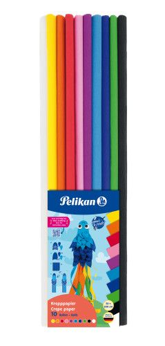 Pelikan Krepp-Papier 50 x 200 cm Set mit 10 Rollen verschiedener Farben