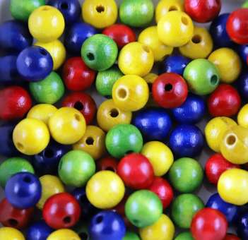 Holzperlen 12 mm gemischte Farben Beutel à 38 Stück SPEZIALBESTELLUNG