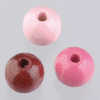 Holzperlen 10 mm Pink-Mix Beutel à ca. 69 Stück SPEZIALBESTELLUNG
