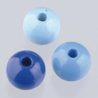 Holzperlen 10 mm Blau-Mix Beutel à ca. 69 Stück SPEZIALBESTELLUNG
