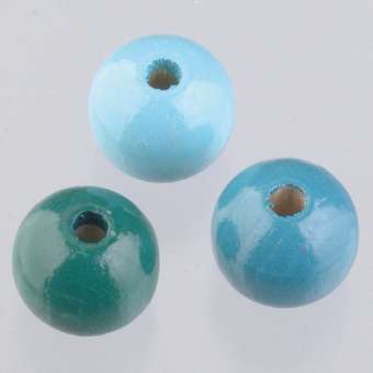 Holzperlen 10 mm Türkis-Mix Beutel à ca. 69 Stück SPEZIALBESTELLUNG