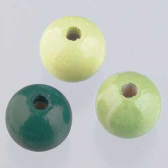 Holzperlen 10 mm Grün-Mix Beutel à ca. 69 Stück SPEZIALBESTELLUNG