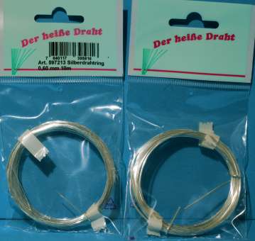 Silberdraht Ringe 0,6 mm, 10 m SPEZIALBESTELLUNG