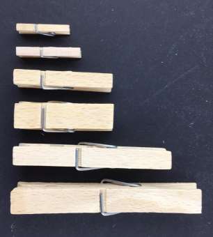Holzklammern montiert 45 mm Beutel à 100 Stück SPEZIALBESTELLUNG